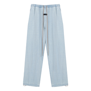 FEAR OF GOD ESSENTIALS高街FOG复古洗水丹宁宽松阔腿直筒牛仔裤