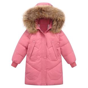 儿童羽绒服女童中长款女孩大童洋气童装冬加厚外套新款