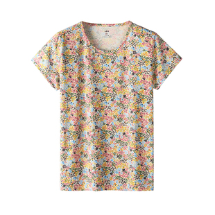 AB内衣汗衫女纯棉夏季薄中老年宽松大码妈妈短袖衫家居服睡衣H882
