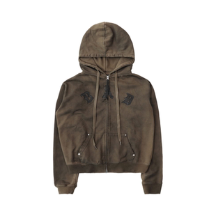 韩国badblood美式复古做旧连帽卫衣宽松字母印花拉链外套休闲套装