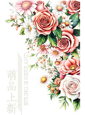 春夏花朵贴纸ins风玻璃静电贴纸