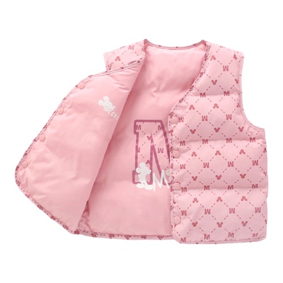 正品迪士尼童装儿童羽绒棉背心男童内胆马甲外穿女孩坎肩25秋冬装