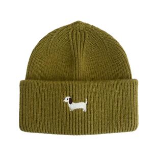 冬季儿童保暖帽子ins韩系卡通刺绣小狗男童套头女宝宝针织毛线帽