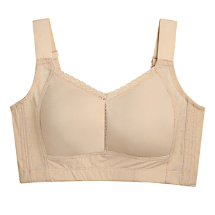 大胸显小光面内衣薄款无痕无钢圈防走光全罩杯收副乳防下垂文胸