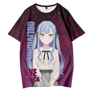 BanG Dream Ave Mujica 丰川祥子 若叶睦 短袖T恤动漫应援痛衣服