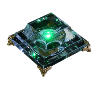 水晶球发光底座托底七彩变色幻彩调光定色插充电LED凹面桌面摆件