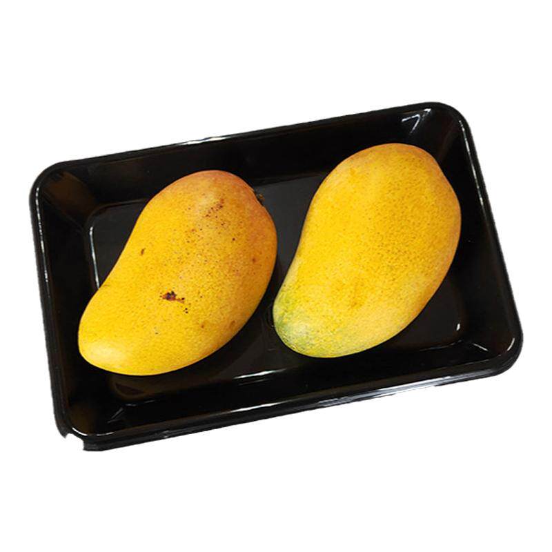 长方形盘生鲜托盘塑料透明黑底托