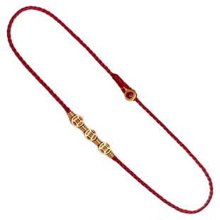 【普陀山官方】2026本命年钱多多手工编织红绳招财纳福手绳脚链