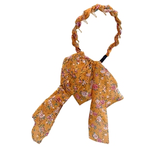 儿童碎花飘带齿梳发箍甜美女童麻花辫丝带编发头箍发捆高颅顶发卡