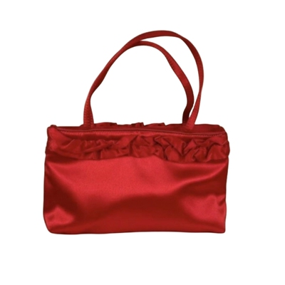 红色新娘复古腋下手拎hai单肩包