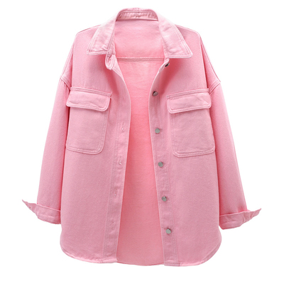 春秋韩版宽松牛仔衬衫长袖衬衣