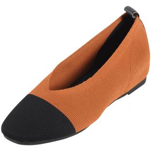 内联升布鞋女鞋平跟针织弹力网布通勤单鞋撞色一脚蹬休闲鞋4131C