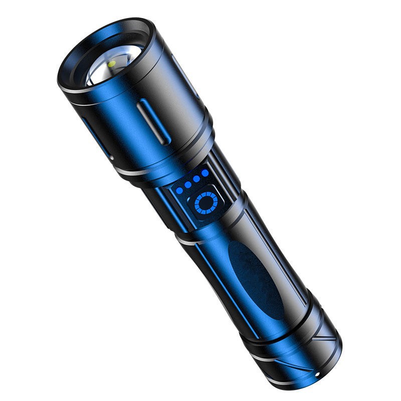 USB充电LED电量显示白激光手电筒