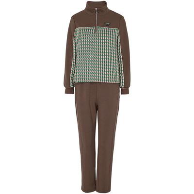 马天奴提花上衣休闲裤套装