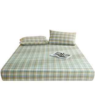 无印良品水洗棉全棉床笠单件纯棉床单 单人宿舍学生床0.9m1.0床罩