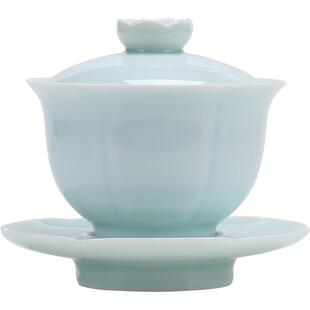 陶云尚 陶瓷影青三才盖碗茶杯功夫茶具套装家用大号泡茶器单个