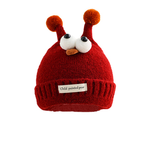 宝宝帽子冬季韩版针织帽可爱超萌加厚保暖户外防风男童女孩毛线帽