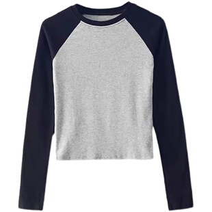 Brandy赵露思同款bm甜辣上衣设计感插肩长袖T恤打底衫女BellaTop