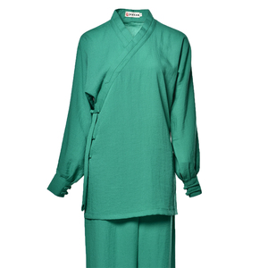 太极拳练功服男亚棉麻2024夏季新款道袍衣服武术运动服装太极服女