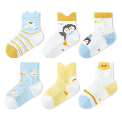 春夏薄款婴儿网眼中筒袜不勒腿