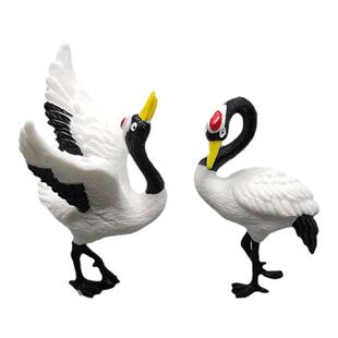 仿真动物模型 小号丹顶鹤 仙鹤卡通公仔PVC塑料手办玩偶 桌面摆件