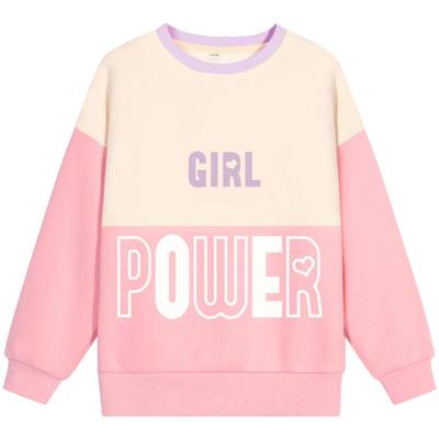 贝田冬季女童加绒卫衣加厚一体绒