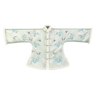 兰园醉月丨一城风絮丨绿色清雅绣花加厚中式民国风对襟上衣袄