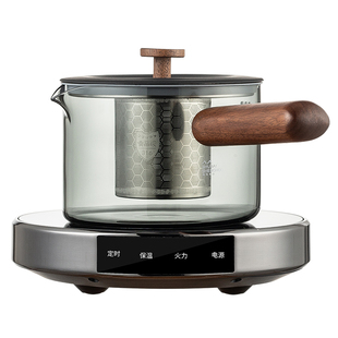 新款超薄电陶炉煮茶炉耐热全玻璃木柄茶壶保温加热炉烧水家用茶具