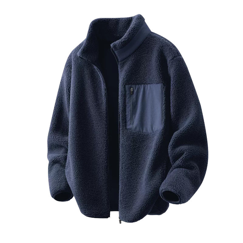 Jeep摇粒绒加绒加厚夹克外套男士冬季大码冲锋衣内胆抓绒衣棉服L
