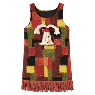 复古减龄毛呢背心连衣裙女秋冬