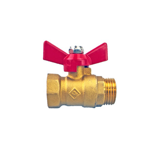 奇银牌加厚黄铜2分4分牙内外丝蝴蝶阀热水器直通球阀门开关配件