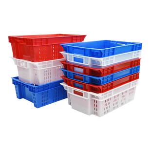 加厚塑料肉箩蔬菜筐猪肉错位筐食品冷冻筐储物周转筐胶框篮子批发