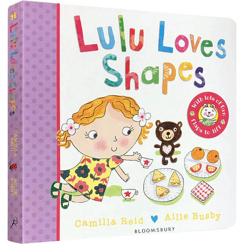 英文原版进口绘本图书 Lulu Loves Shapes 露露爱形状纸板翻翻书 幼儿童宝宝英语启蒙 Lulus系列启蒙认知书撕不坏纸板书 3-6岁