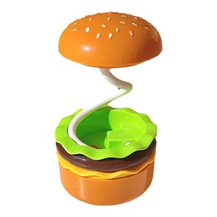 复古可爱汉堡包小夜灯学生床头小台灯学习护眼灯充电氛围灯卷笔刀