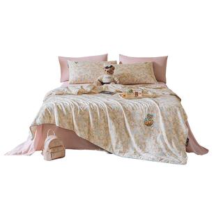 Teenie Weenie小熊全棉双层纱夏被儿童空调被纯棉夏凉被子可机洗