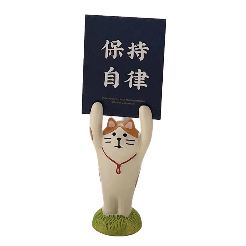 举手草帽旅游猫 ins可爱学生桌面励志装饰树脂小摆件猫咪家居留言