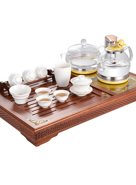 家用实木茶盘新功一体中式