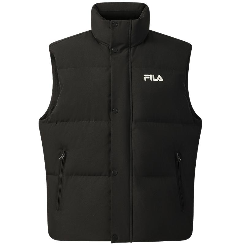 FILA 斐乐官方情侣羽绒马甲女冬季新款时尚运动保暖立领羽绒背心