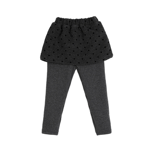 小O宝童装 宝宝假两件打底裤女加绒加厚2025冬女童一体绒保暖裤裙