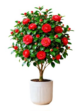 山茶花树苗带苞大花盆栽室内外