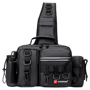 多功能路亚包腰包可斜挎插杆钓鱼包大容量防水单肩饵盒渔具收纳包