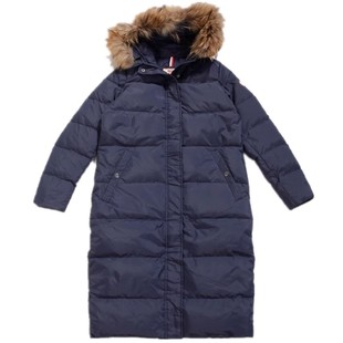 第五街女装长款修身保暖简约连帽羽绒服加厚外套冬季651412-184A2