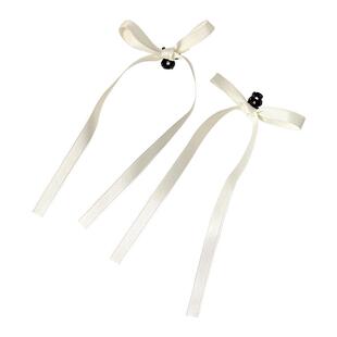 蝴蝶结丝带抓夹新款少女风对夹马尾丸子头发饰碎发侧边小抓夹发卡