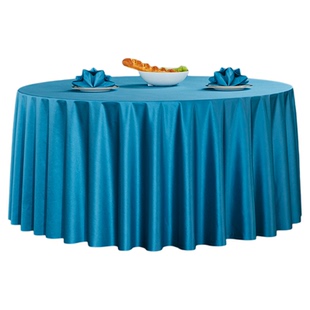 酒店餐桌布饭店圆桌台布布艺餐厅欧式简约家用大圆形宴会桌布定制