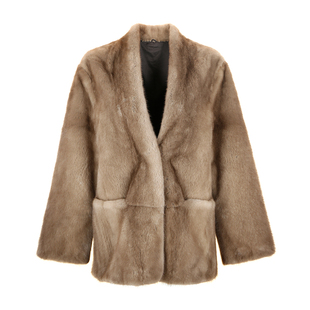 Betty私服!镇店进口金标芬兰本色貂貂皮大衣皮草外套 帕斯条原色