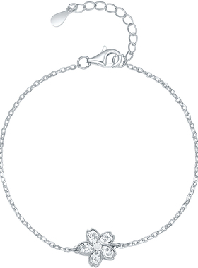 周六福碎光小冰花手链女手饰S925