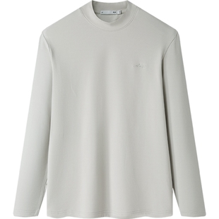 HLA/海澜之家轻商务时尚系列长袖T恤26春圆领含羊毛打底衫男