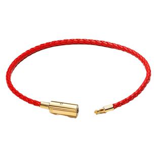 黄金串珠手绳手链本命年红绳转运珠皮绳编织绳穿珠红色女手链绳