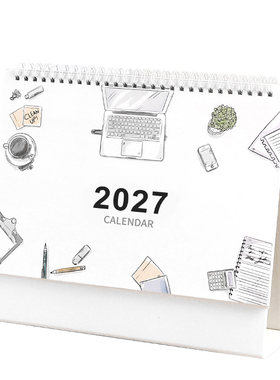 商务简约台历2027年新加厚18个月