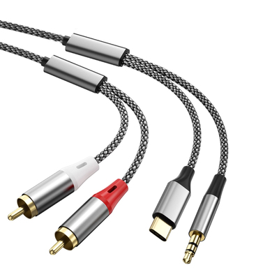 二合一Type-C转2RCA莲花头音频线